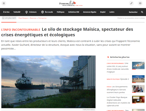 https://presselib.com/article/maisica-xavier-guihard-agriculture-port-bayonne-fret-maritime-exportation-crise-secheresse-incendies-evenements-climatiques-silo-stockage-mais
